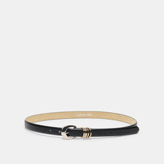 CRESCENT BUCKLE MIXED METAL BELT BLACK