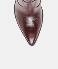 ASHTIN BOOTIES BROWN BERRY LEATHER