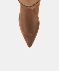 KINZY NARROW CALF BOOTS DK BROWN SUEDE
