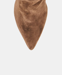KINZY EXTRA WIDE CALF BOOTS DK BROWN SUEDE