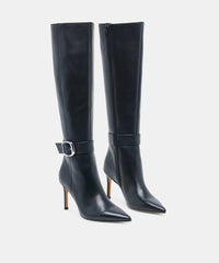 KINZY BOOTS BLACK LEATHER