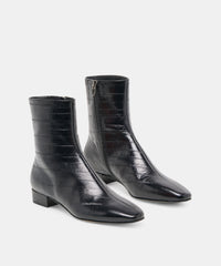 TARINE BOOTIES NOIR EMBOSSED LEATHER