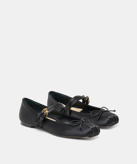 GIBSEN BALLET FLATS ONYX SATIN