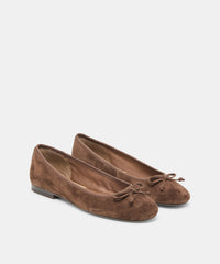RITLA WIDE BALLET FLATS DK BROWN SUEDE