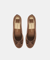RITLA WIDE BALLET FLATS DK BROWN SUEDE