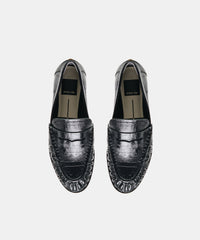 BAXEN LOAFERS NOIR EMBOSSED LEATHER