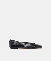 CARET BALLET FLATS BLACK LEATHER