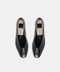 CARET BALLET FLATS BLACK LEATHER