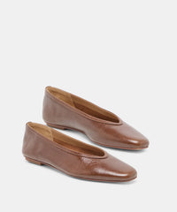 CARET BALLET FLATS RUSSET LEATHER