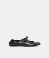 CORNEL FLATS BLACK LEATHER