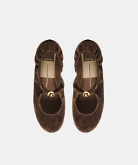 CORNEL FLATS DK BROWN SUEDE