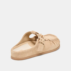 JEANNE FLATS CAMEL SUEDE