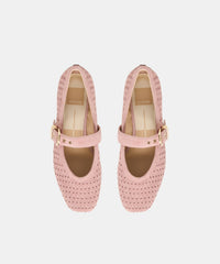 MIKELA BALLET FLATS PINK PERFORATED SUEDE