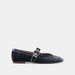 MIKEL VELVET BALLET FLATS NAVY VELVET