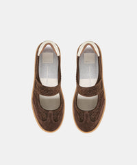 NANET SNEAKERS DK BROWN PERFORATED SUEDE