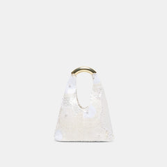 EVELISE MINI HANDBAG WHITE PEARL SATIN