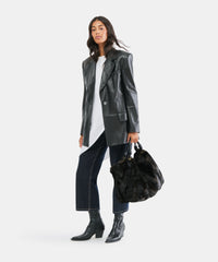 LILEE TOTE ESPRESSO FAUX FUR