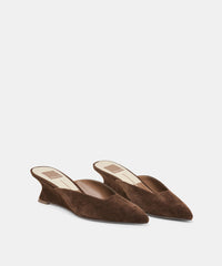 CAMY MULES DK BROWN SUEDE