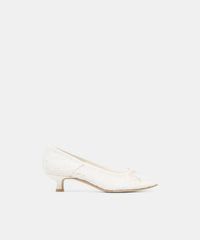 DAWSEN LACE HEELS TRUE WHITE LACE
