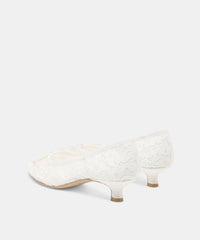 DAWSEN LACE HEELS TRUE WHITE LACE