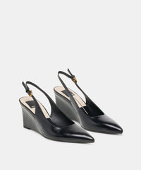 EVELAN WEDGES BLACK LEATHER