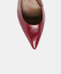 EVELAN WEDGES GARNET LEATHER