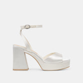 FELICA HEELS WHITE SATIN