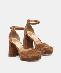 GARLYN HEELS COCOA SUEDE