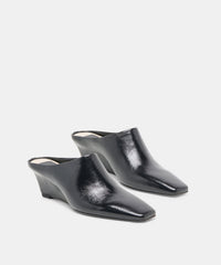 HILAH MULES MIDNIGHT CRINKLE PATENT