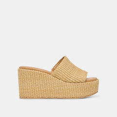 JOCLYN WEDGES LT NATURAL RAFFIA