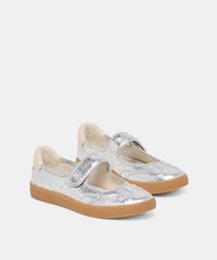 NANET SNEAKERS SILVER LEATHER
