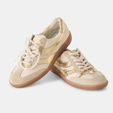 MERIT SNEAKERS WHITE GOLD LEATHER + PEARL CHARM BUNDLE
