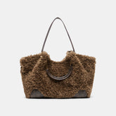 NOMAD TOTE CHOCOLATE FAUX FUR