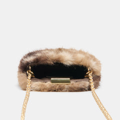 BRINDI CROSSBODY WALLET FAWN FAUX FUR