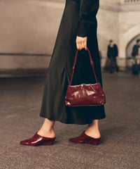 HILAH MULES OXBLOOD CRINKLE PATENT