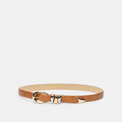 MIXED METAL BUCKLE BELT TAN