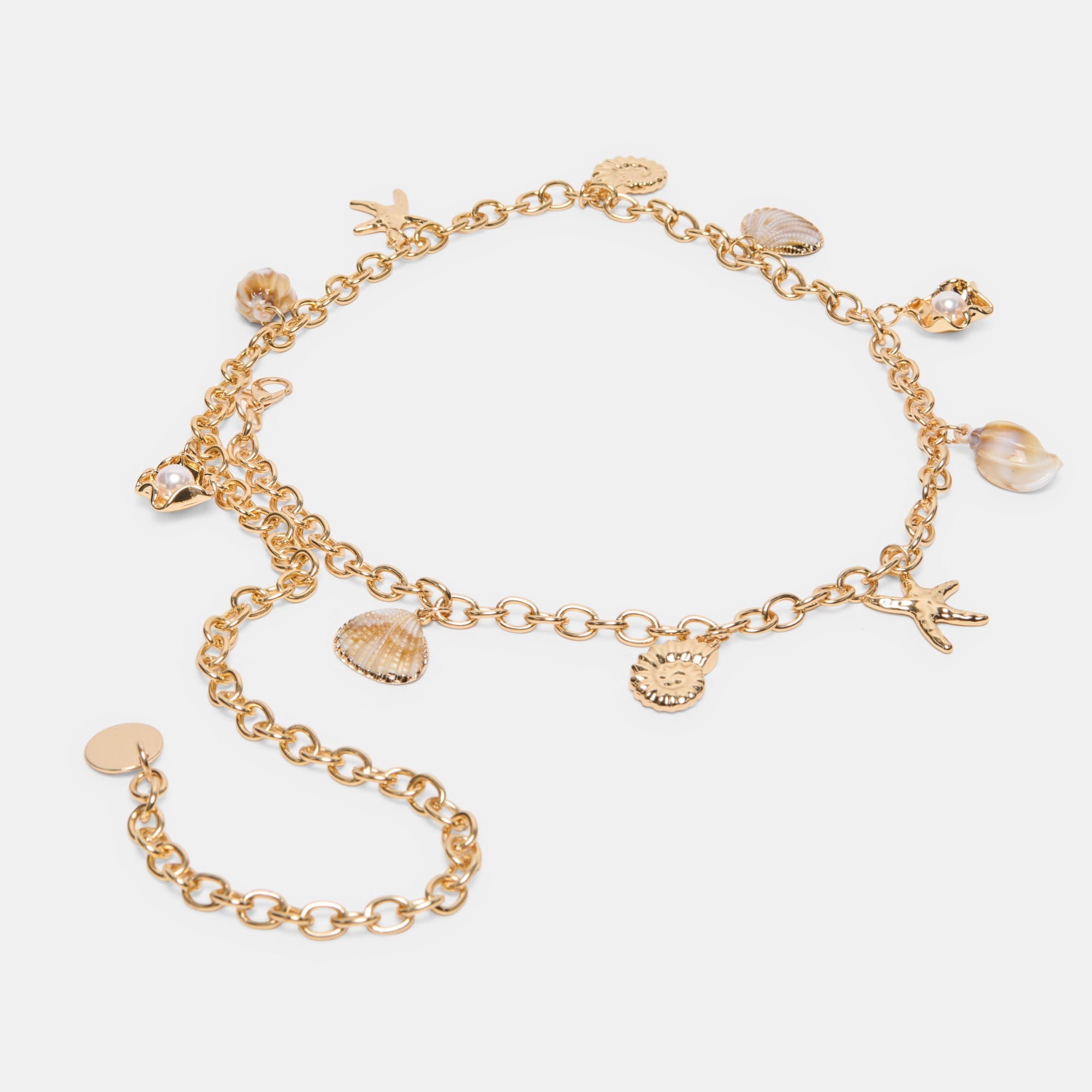 SHELL CHAIN LINK BELT GOLD
