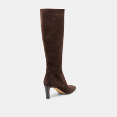 EMMI NARROW CALF BOOTS DK BROWN SUEDE