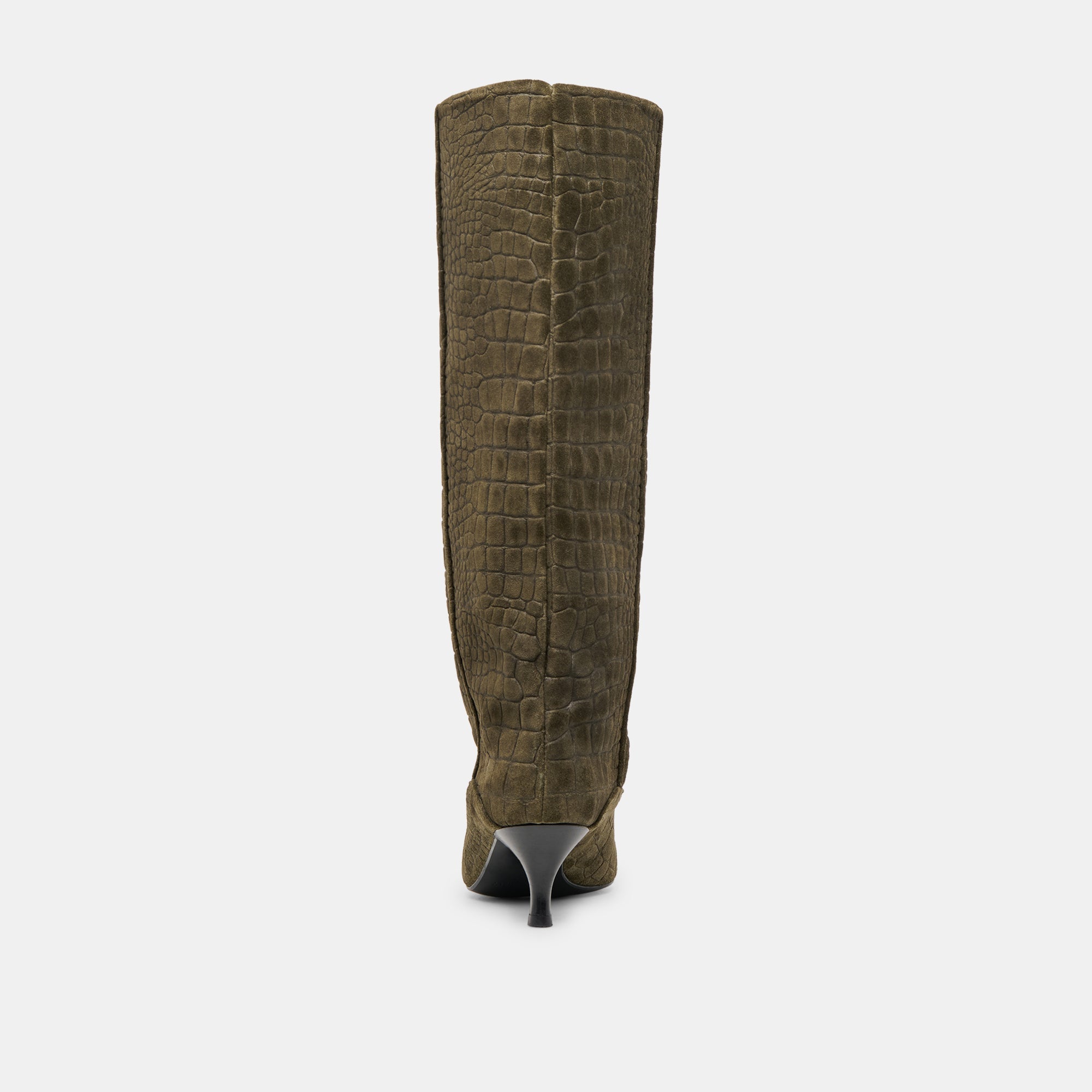 ROXLA BOOTS OLIVE CROCO EMBOSSED LEATHER