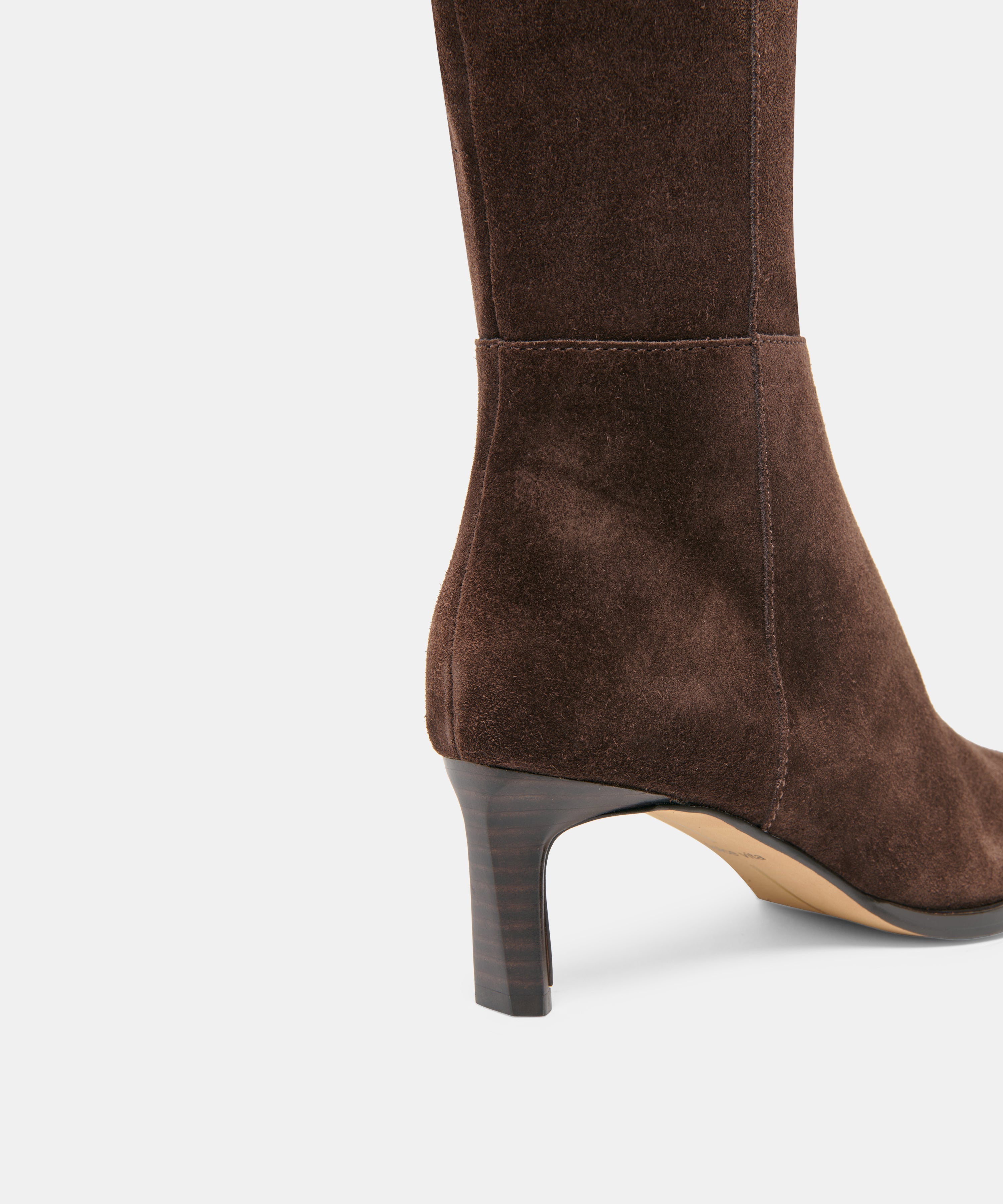 ALIMA NARROW CALF BOOTS DK BROWN SUEDE