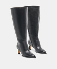ALIMA EXTRA WIDE CALF BOOTS BLACK LEATHER