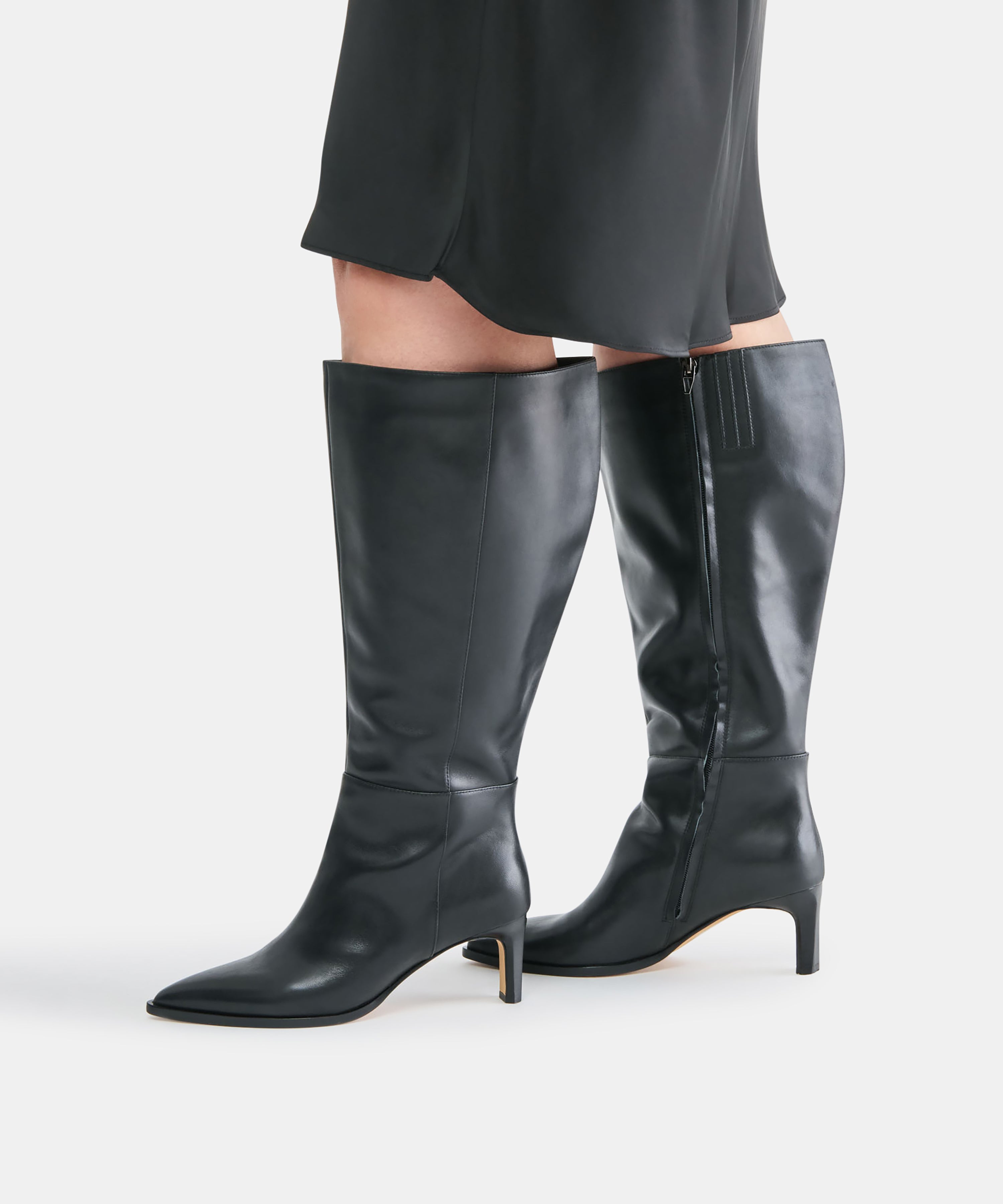 ALIMA EXTRA WIDE CALF BOOTS BLACK LEATHER