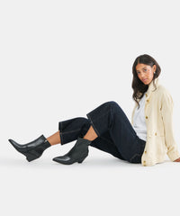 ASHTIN BOOTIES BLACK LEATHER