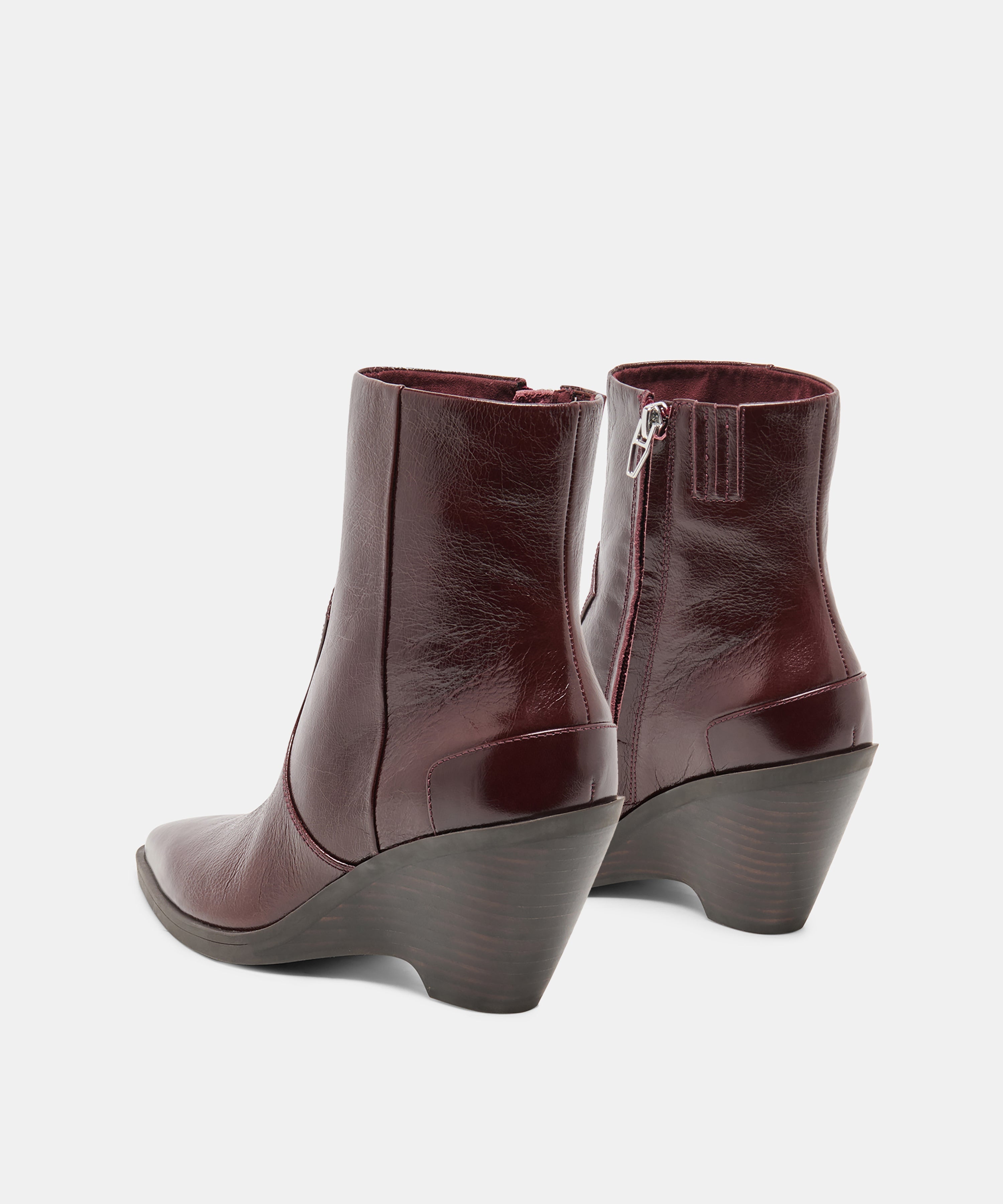 ASHTIN BOOTIES BROWN BERRY LEATHER
