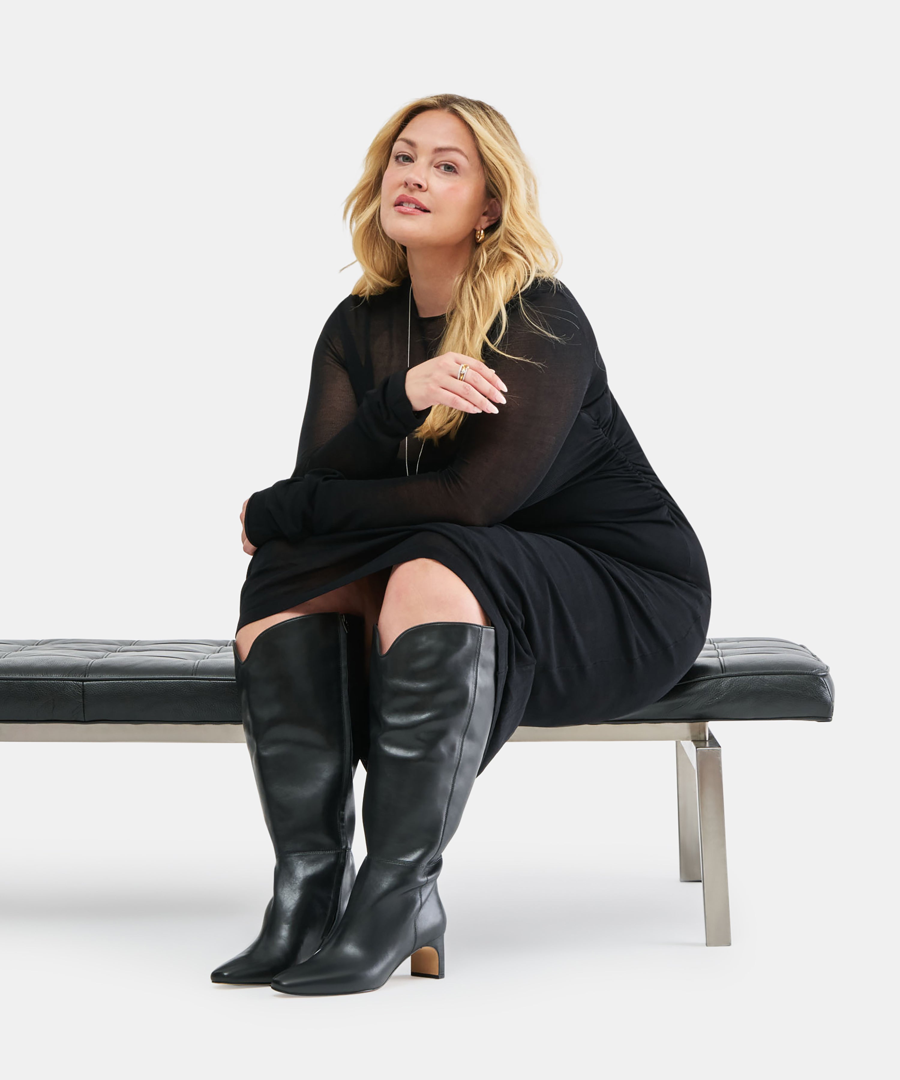 BRION EXTRA WIDE CALF BOOTS BLACK LEATHER
