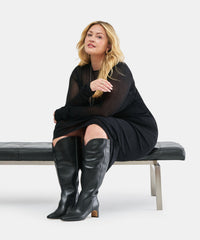 BRION EXTRA WIDE CALF BOOTS BLACK LEATHER