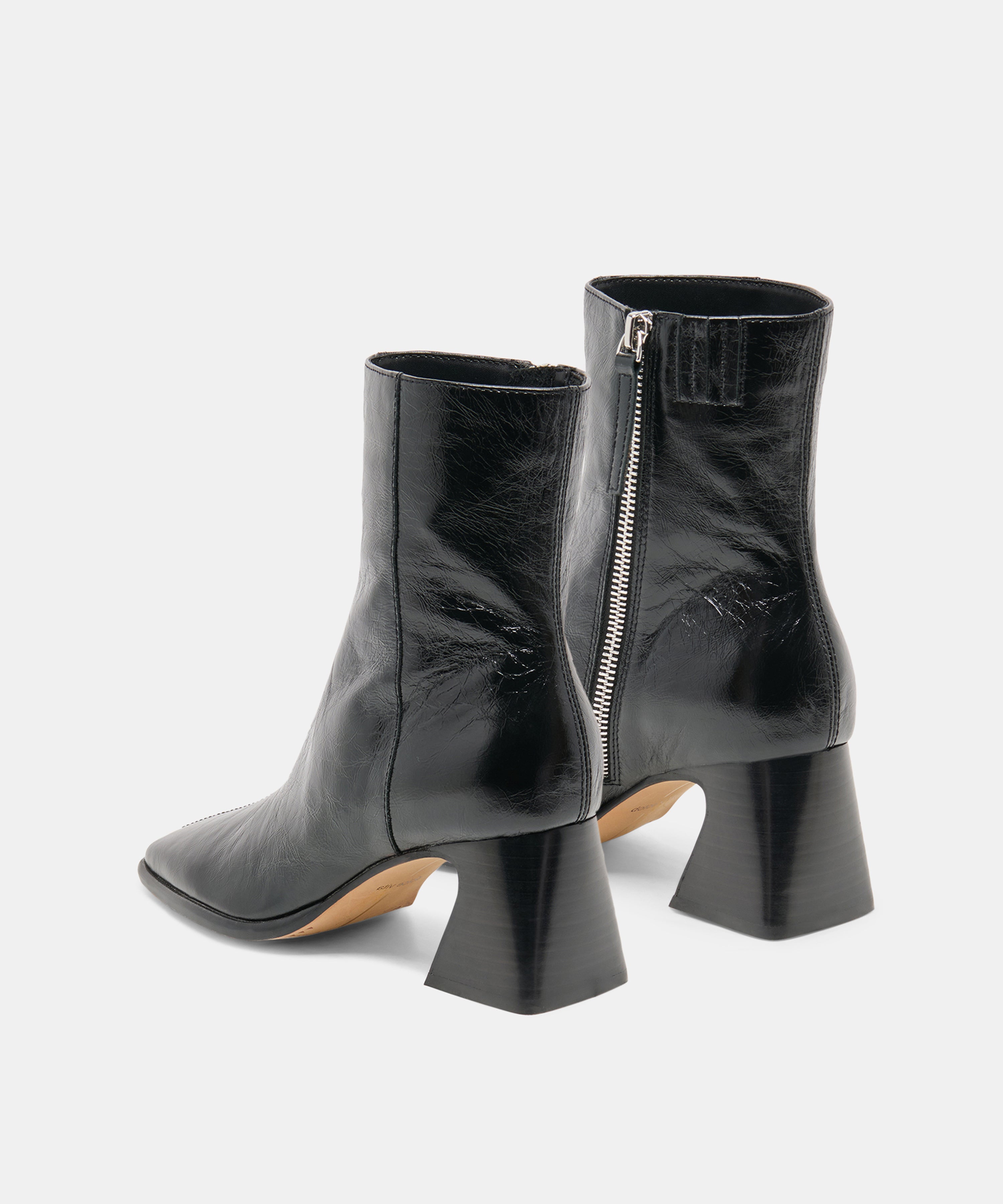 CECELA BOOTIES MIDNIGHT CRINKLE PATENT