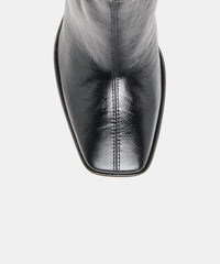 CECELA BOOTIES MIDNIGHT CRINKLE PATENT