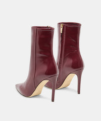 DANITY BOOTIES BURGUNDY LEATHER