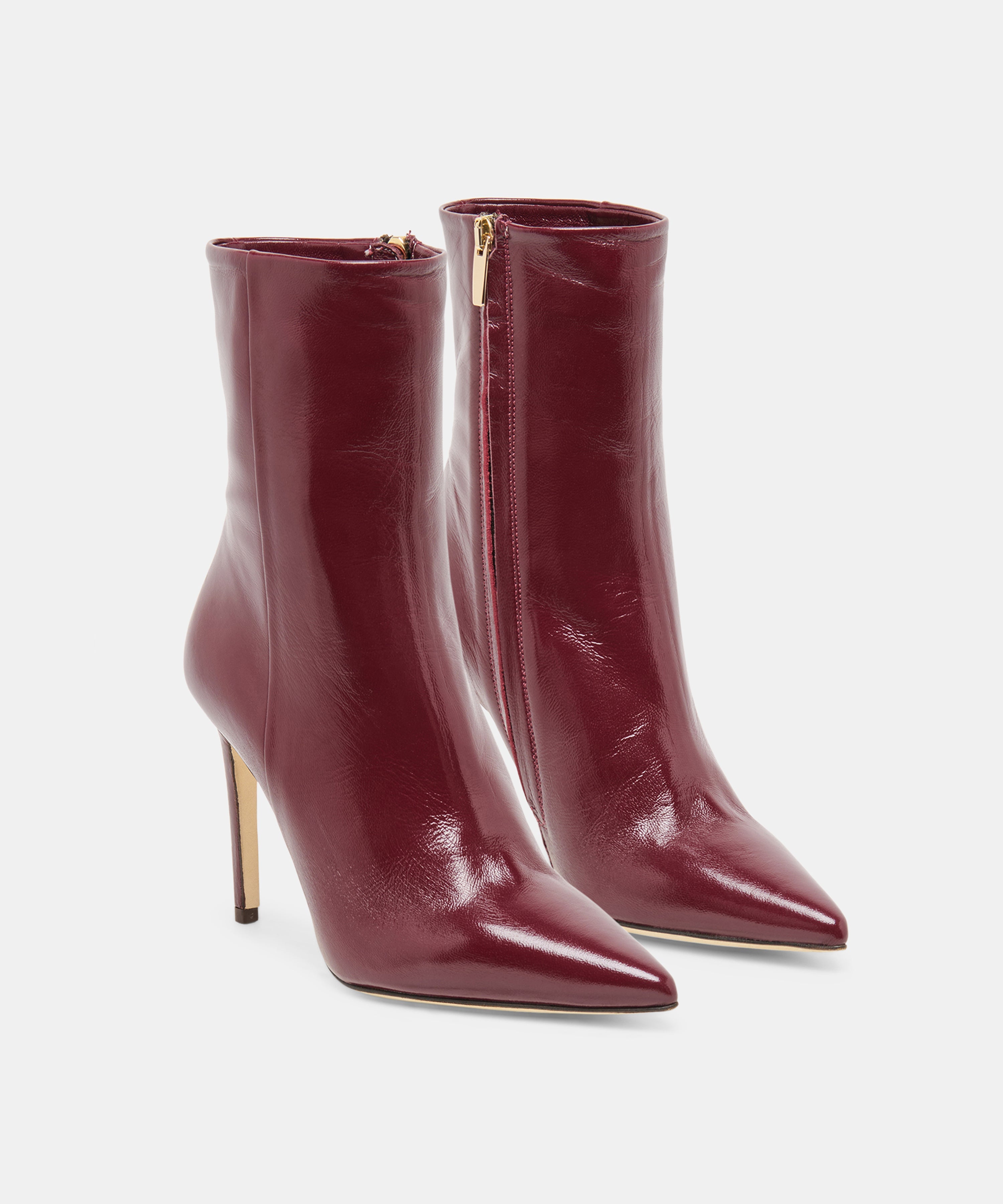 DANITY BOOTIES BURGUNDY LEATHER